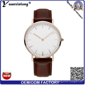 Yxl-568 Mode Design mince en cuir noir montre bracelet Mens montres Sex Thin Strap Mens Watch